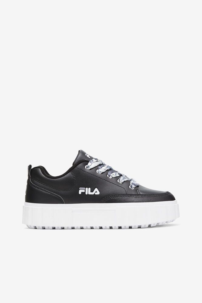 Fila Sandblast Low Satin Lace Black/White Sneakers Womens - NZ 89613-LAPC